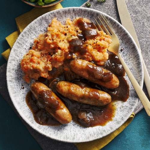 Slimming World bangers and mash