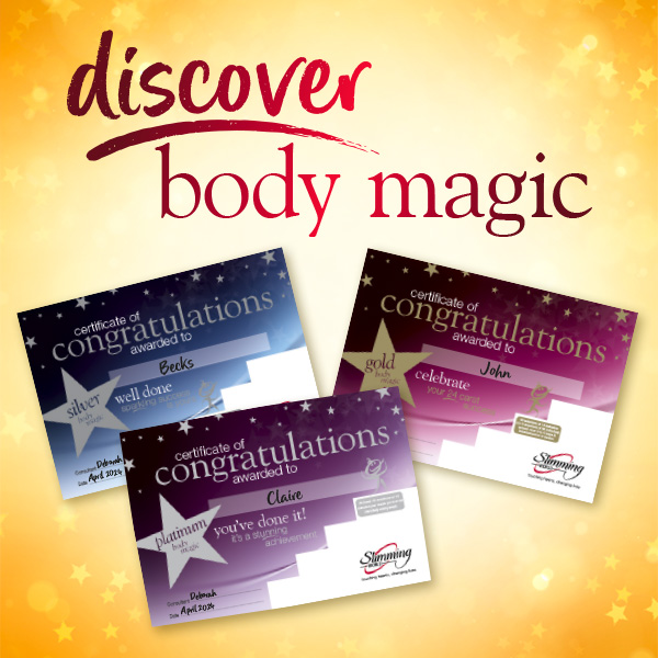 SLIMMING WORLD Body Magic Award Certificate- Various Awards