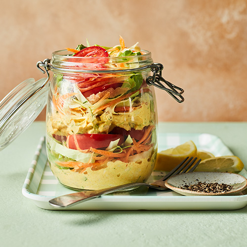 Layered coronation chicken