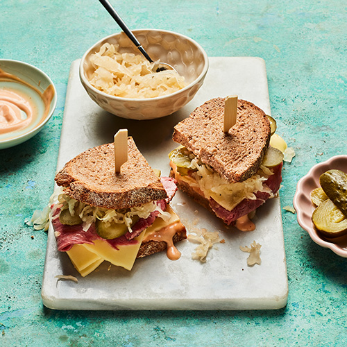 Pastrami reuben sandwich