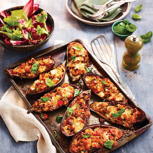 Stuffed Baked Aubergines